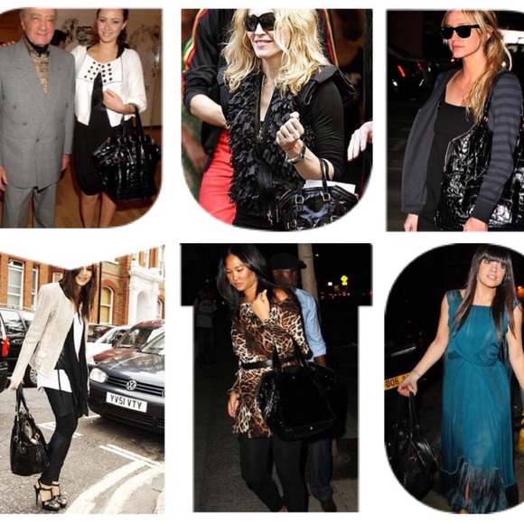 YSL Yves Saint Laurent Downtown Black Quilted Croc Embossed Patent Leather Tote - Picture 12 of 12